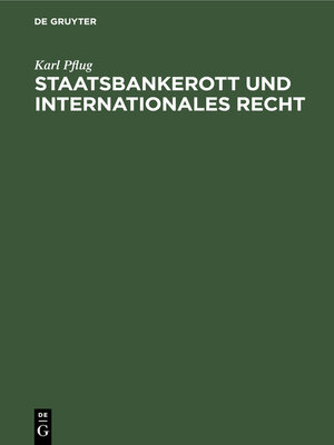 cover image of Staatsbankerott und internationales Recht